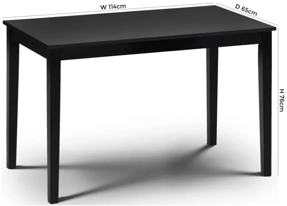Hudson 4-Seater Dining Table - Black