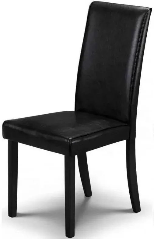 Hudson Dining Chair - Black, Faux Leather