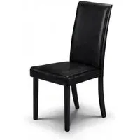 Hudson Dining Chair - Black, Faux Leather