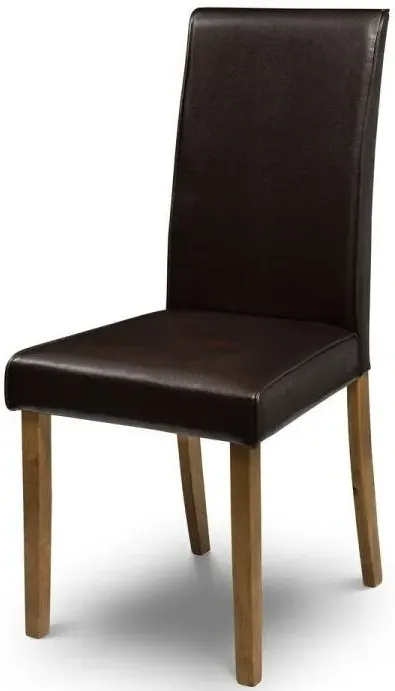 Hudson Dining Chair - Brown, Faux Leather
