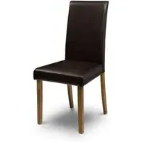 Hudson Dining Chair - Brown, Faux Leather