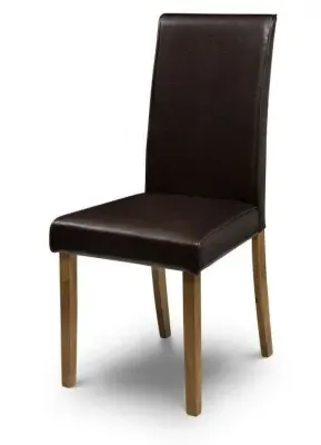 Hudson Dining Chair - Brown, Faux Leather