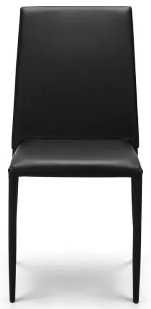 Jazz Stacking Dining Chair - Black, Faux Leather