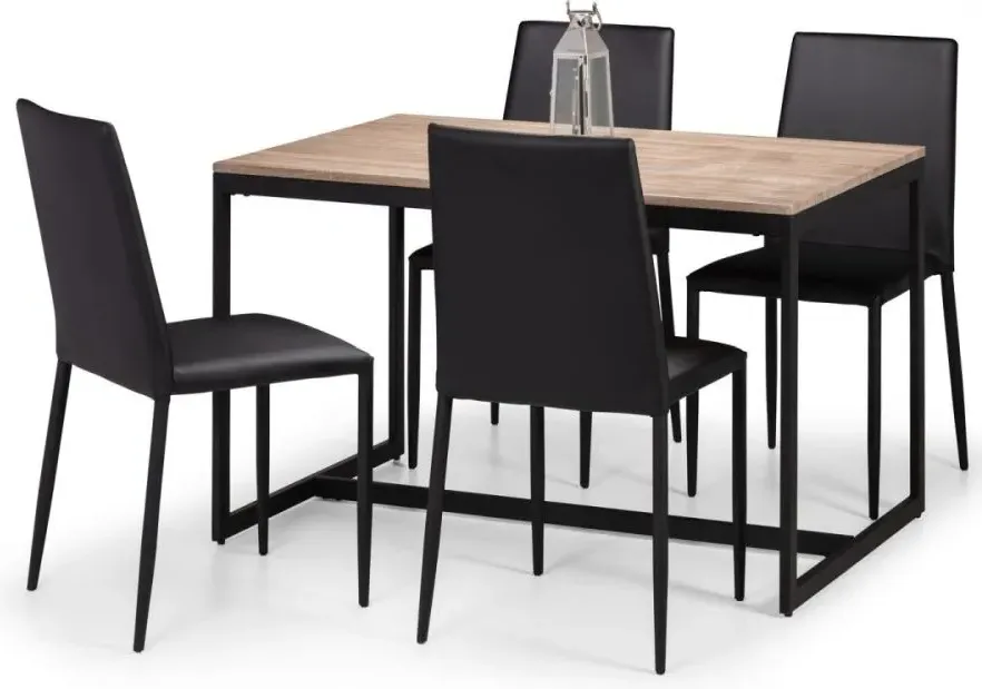 Jazz Stacking Dining Chair - Black, Faux Leather