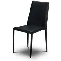 Jazz Stacking Dining Chair - Black, Faux Leather
