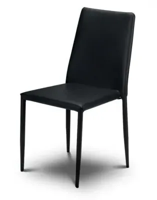Jazz Stacking Dining Chair - Black, Faux Leather image