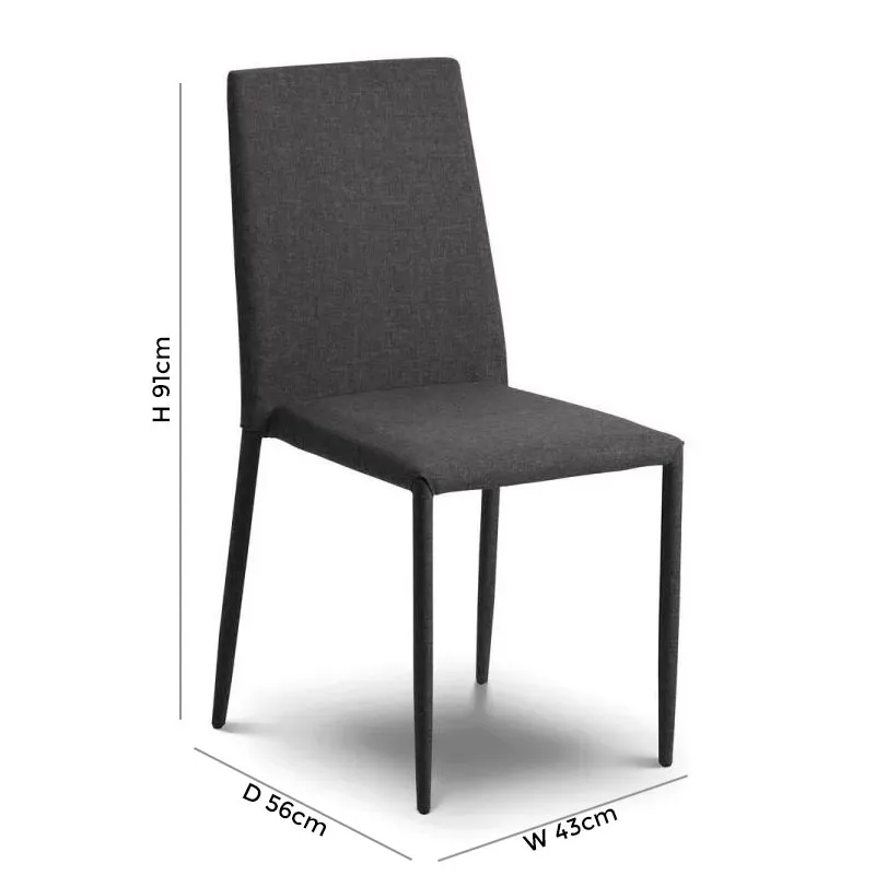 Jazz Stacking Dining Chair - Slate Grey, Fabric