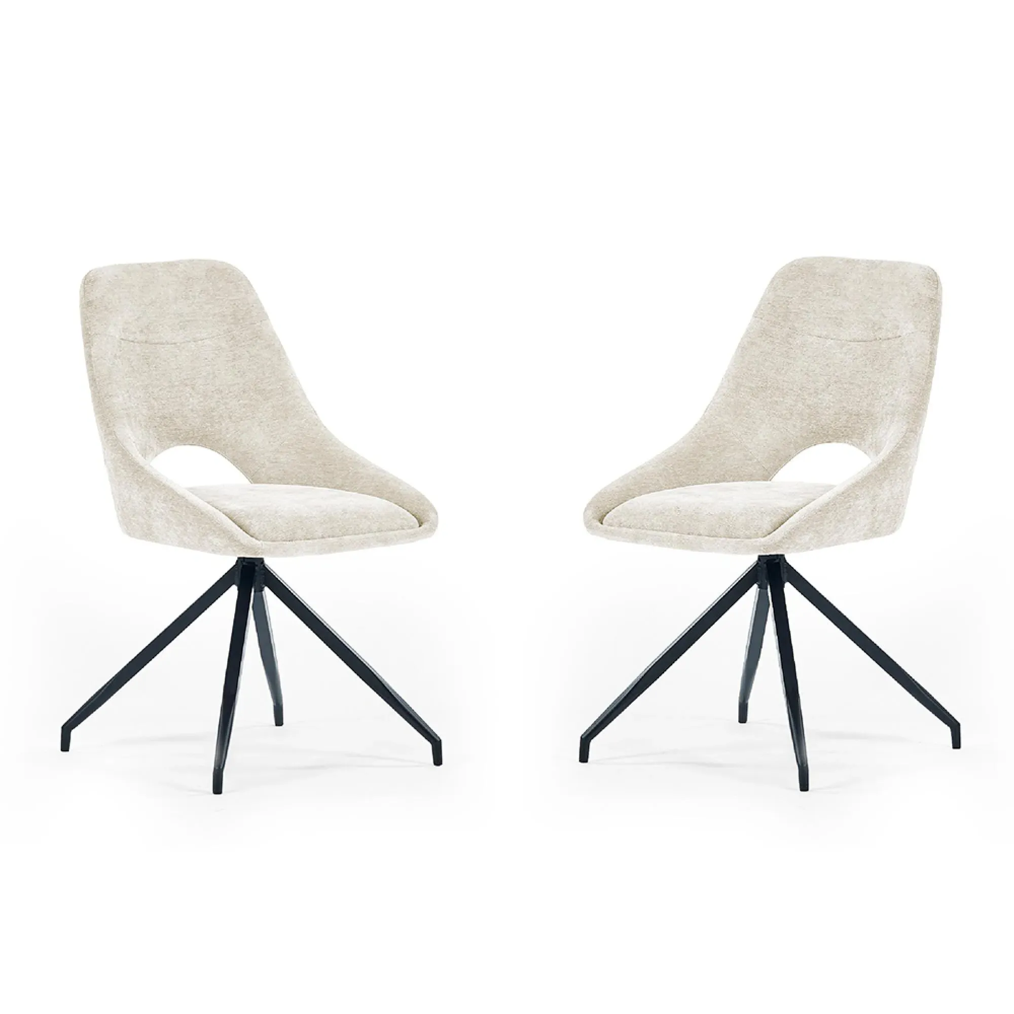 Jonah Swivel Dining Chair - Cream, Fabric