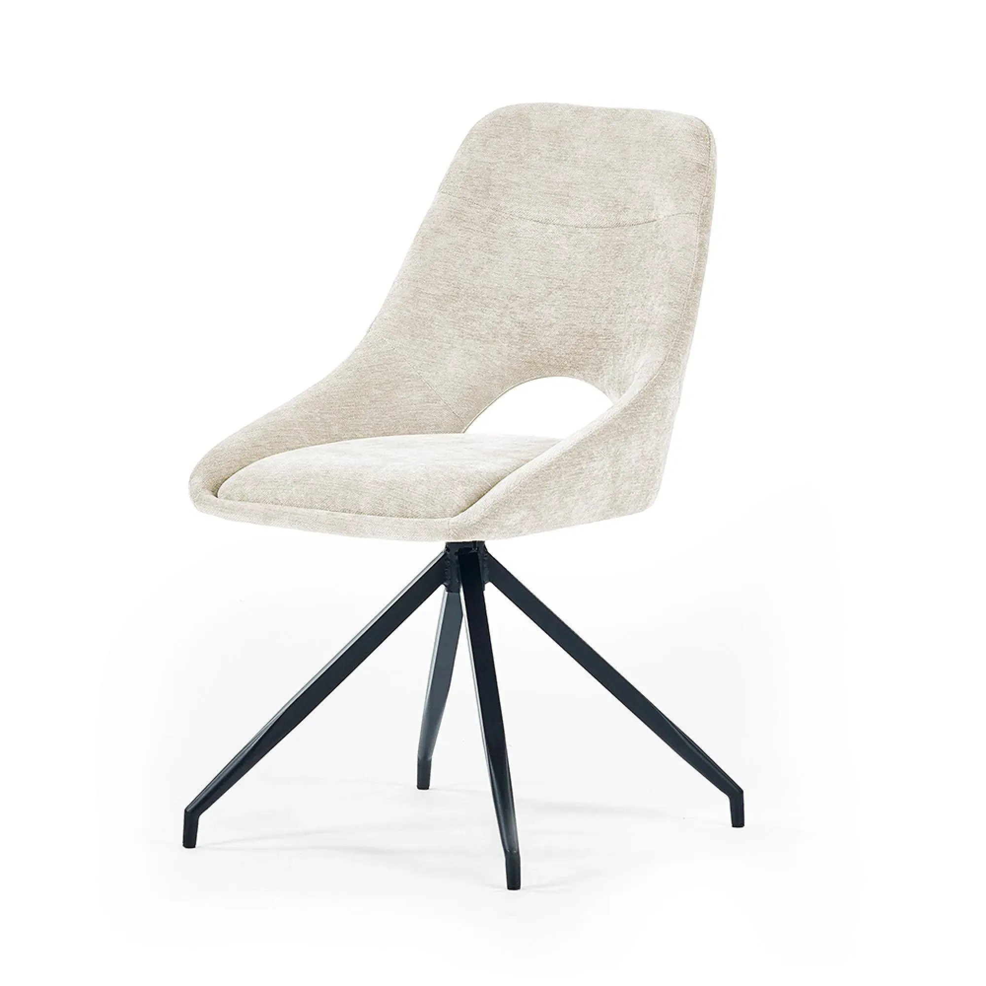 Jonah Swivel Dining Chair - Cream, Fabric