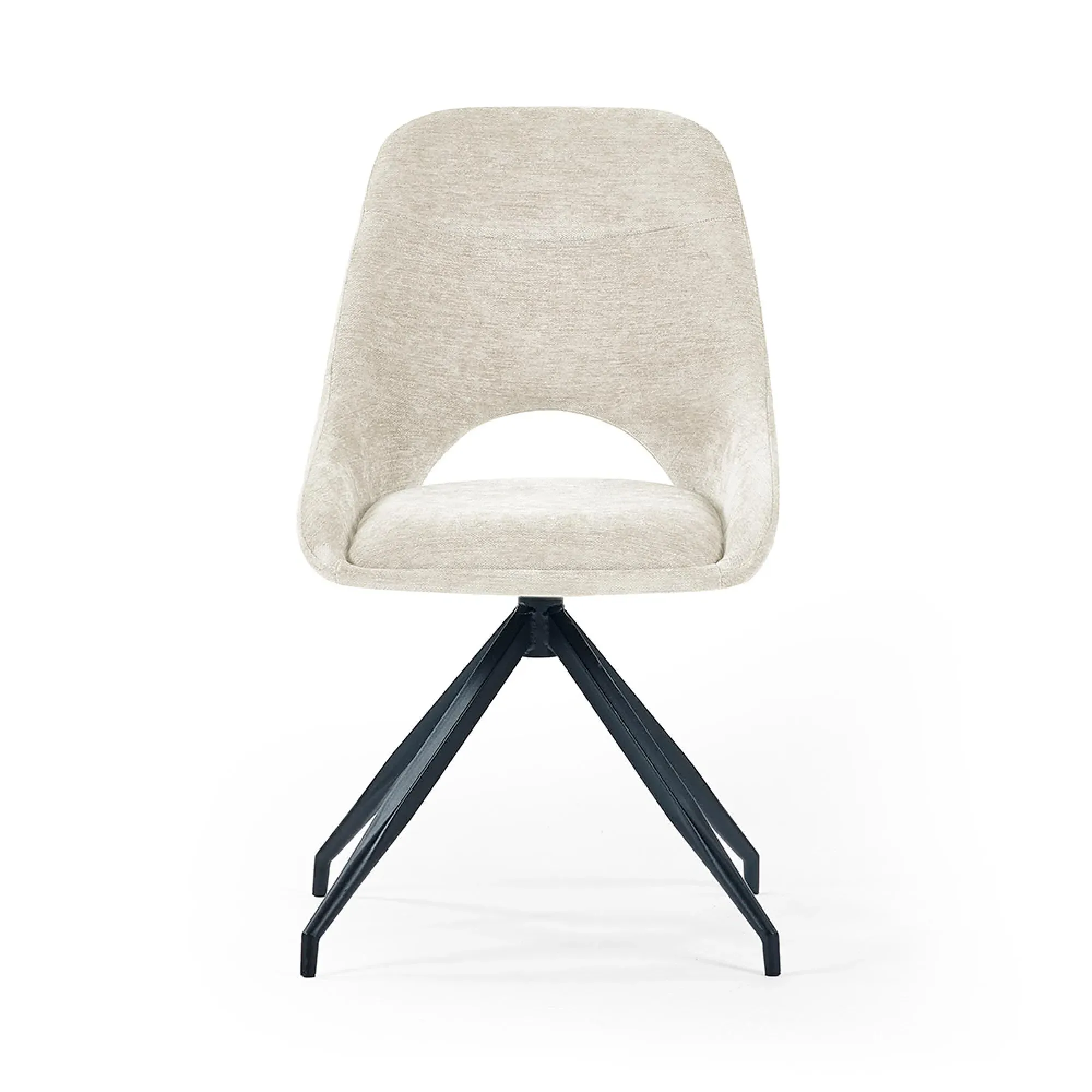 Jonah Swivel Dining Chair - Cream, Fabric