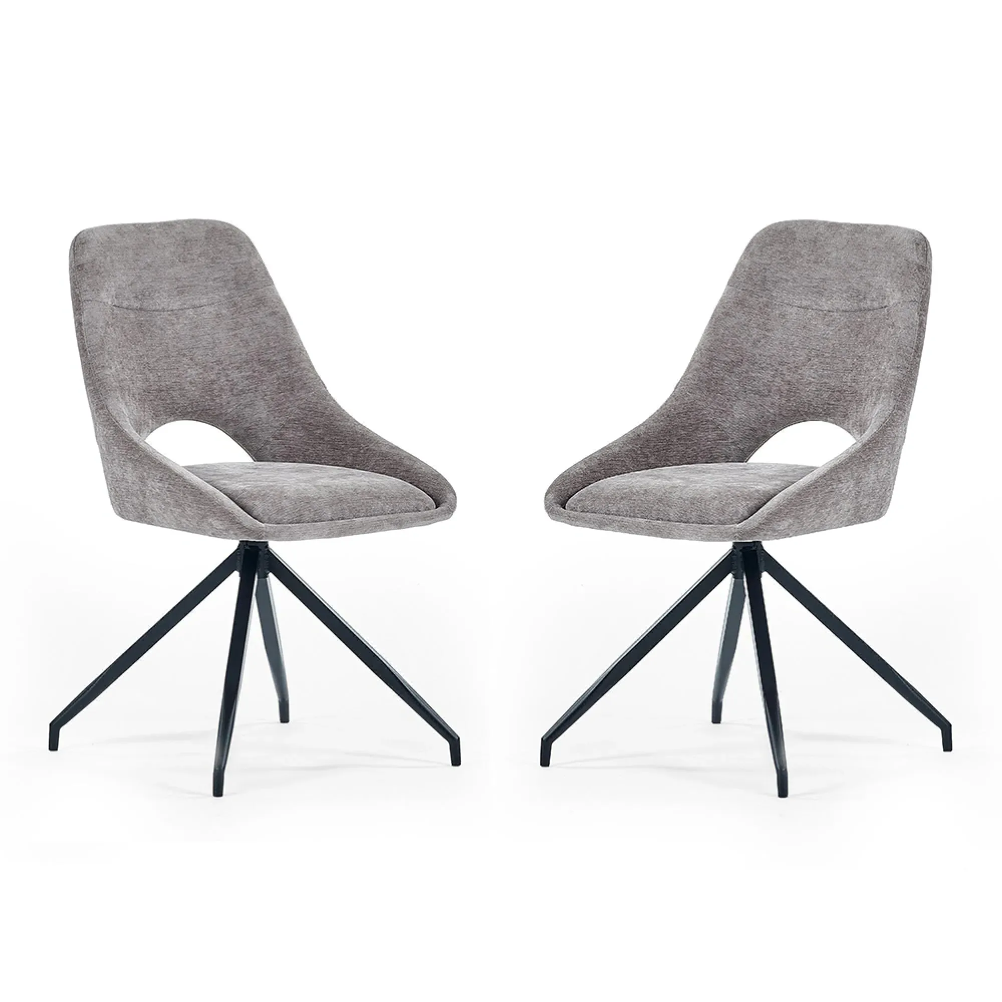 Jonah Swivel Dining Chair - Grey, Fabric