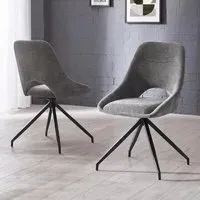 Jonah Swivel Dining Chair - Grey, Fabric