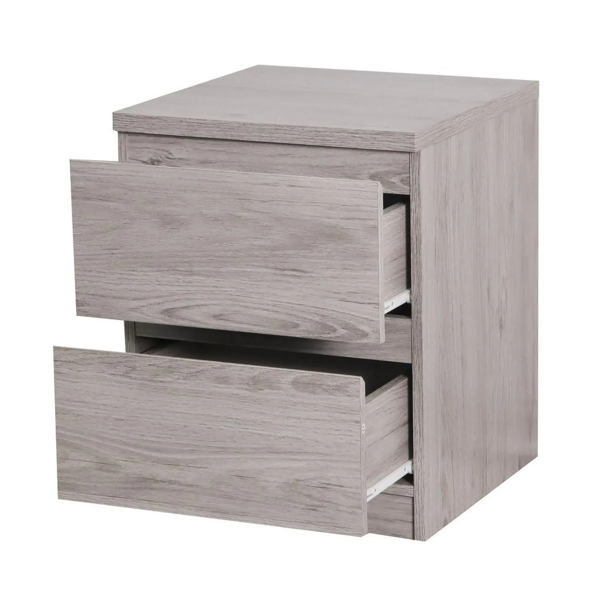 Jupiter 2 Drawer Bedside Cabinet - Grey Oak