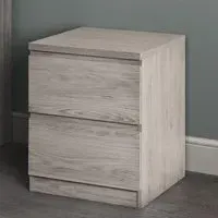 Jupiter 2 Drawer Bedside Cabinet - Grey Oak