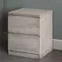 Jupiter 2 Drawer Bedside Cabinet - Grey Oak