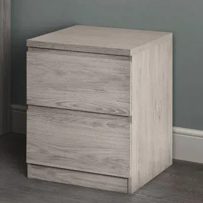 Jupiter 2 Drawer Bedside Cabinet - Grey Oak