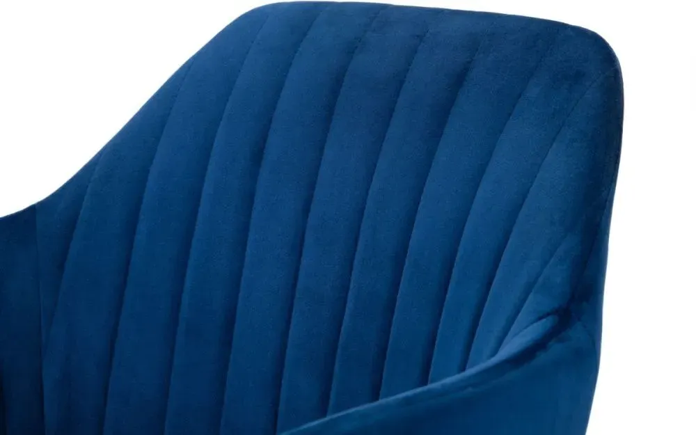 Kahlo Swivel Office Chair - Blue, Velvet