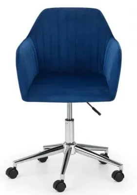 Kahlo Swivel Office Chair - Blue, Velvet image