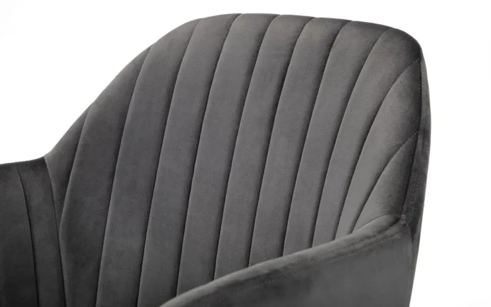 Kahlo Swivel Office Chair - Grey, Velvet