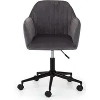 Kahlo Swivel Office Chair - Grey, Velvet