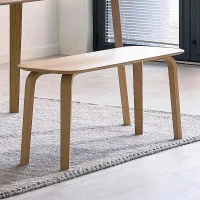 Kaito Curved Leg Bench - Oak image