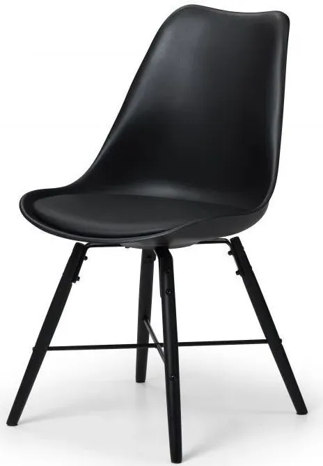 Kari Dining Chair Set of 2 - Black, Faux Leather