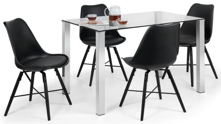 Kari Dining Chair Set of 2 - Black, Faux Leather