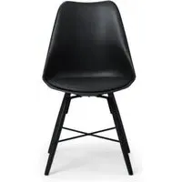 Kari Dining Chair Set of 2 - Black, Faux Leather