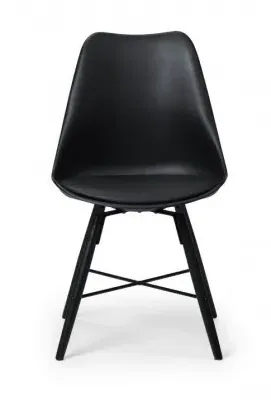 Kari Dining Chair Set of 2 - Black, Faux Leather image