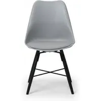 Kari Dining Chair Set of 2 - Grey, Faux Leather