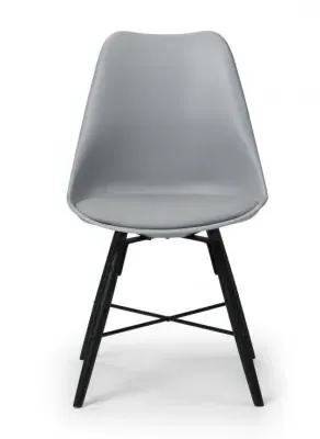 Kari Dining Chair Set of 2 - Grey, Faux Leather