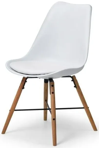 Kari Dining Chair Set of 2 - White, Faux Leather