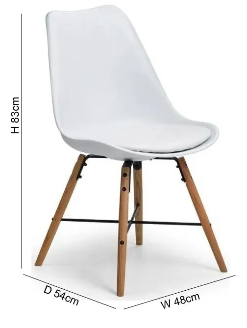 Kari Dining Chair Set of 2 - White, Faux Leather