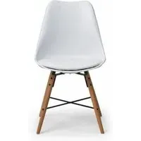 Kari Dining Chair Set of 2 - White, Faux Leather