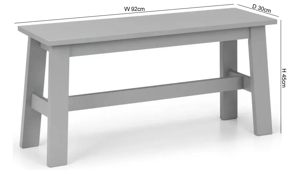Kobe Dining Bench - Grey