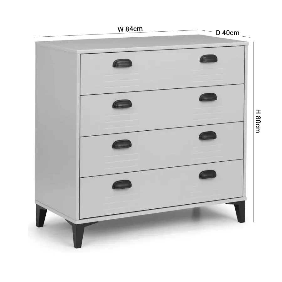 Lakers 4 Drawer Chest - Grey