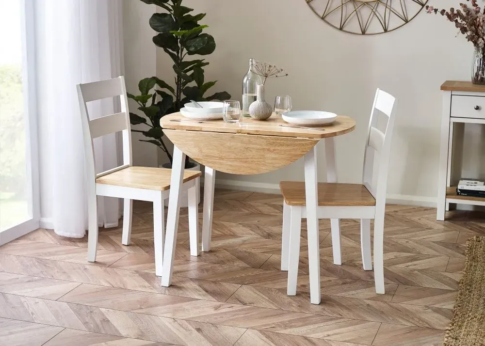 Linwood 2-4 Seater Drop Leaf Dining Set - White