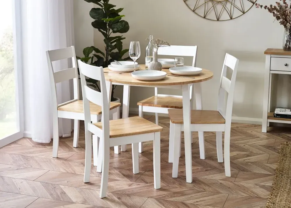 Linwood 2-4 Seater Drop Leaf Dining Set - White