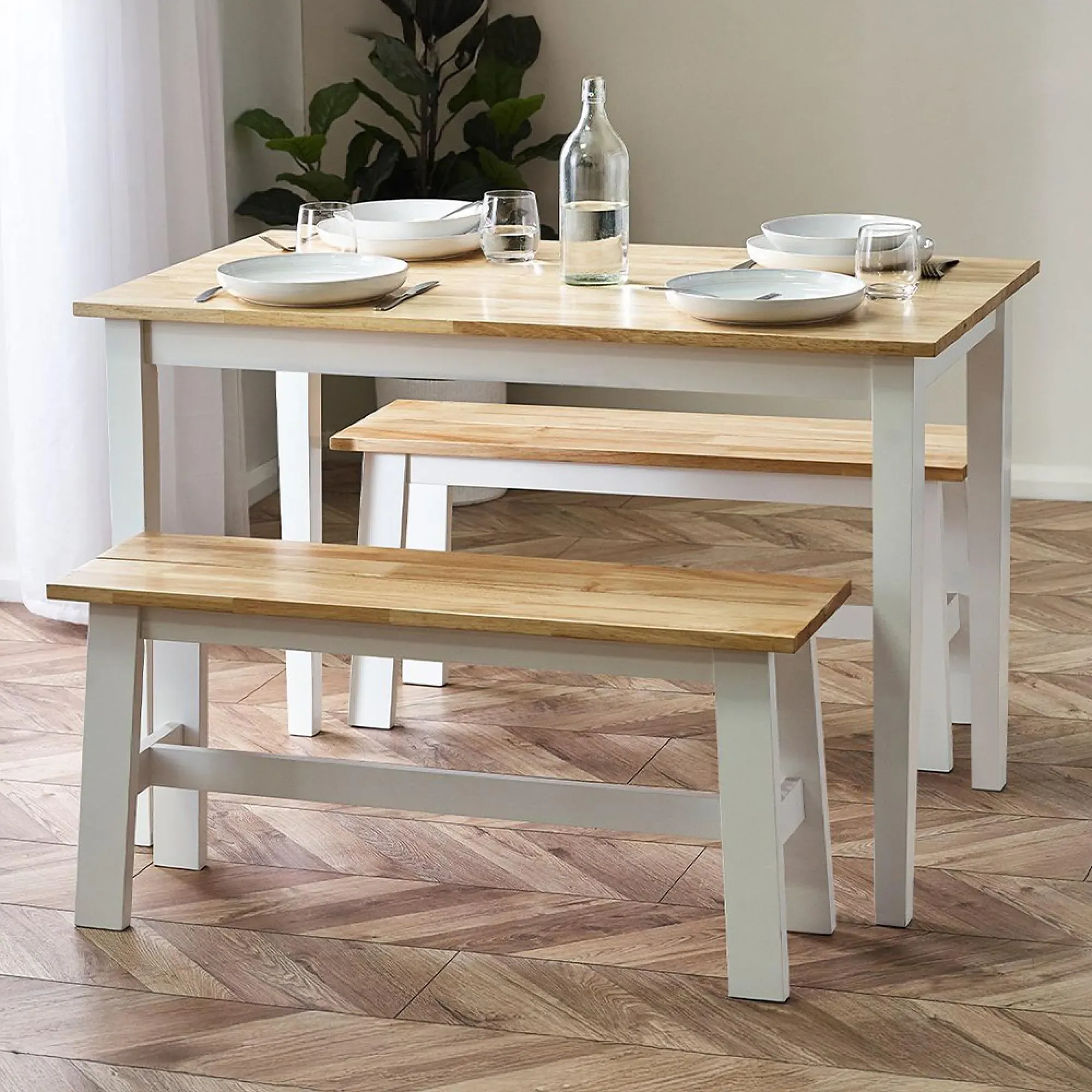 Linwood Dining Bench - White