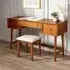Lowry 3 Drawer Dressing Table with Stool - Cherry Wood