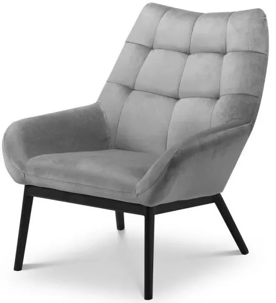 Lucerne Accent Chair - Grey, Velvet