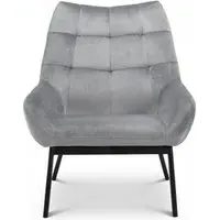 Lucerne Accent Chair - Grey, Velvet