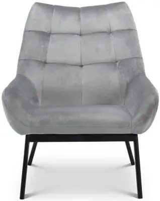 Lucerne Accent Chair - Grey, Velvet image