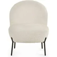 Lulu Boucle Fabric Accent Chair - Ivory