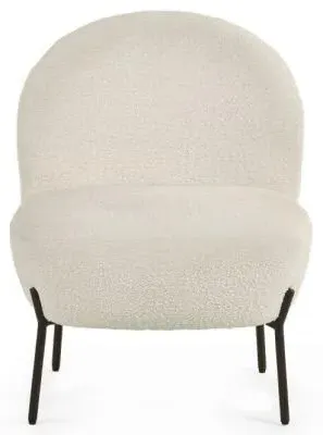 Lulu Boucle Fabric Accent Chair - Ivory image