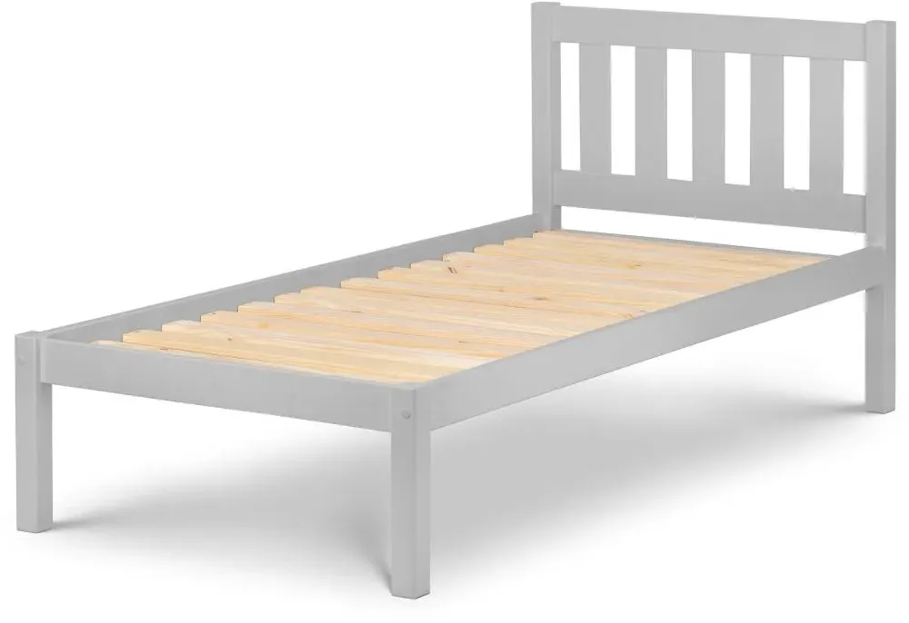 Luna Slatted Bed Frame - Grey, Pine