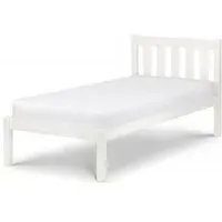 Luna Slatted Bed Frame - White, Pine