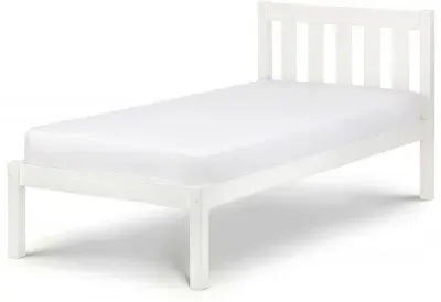 Luna Slatted Bed Frame - White, Pine