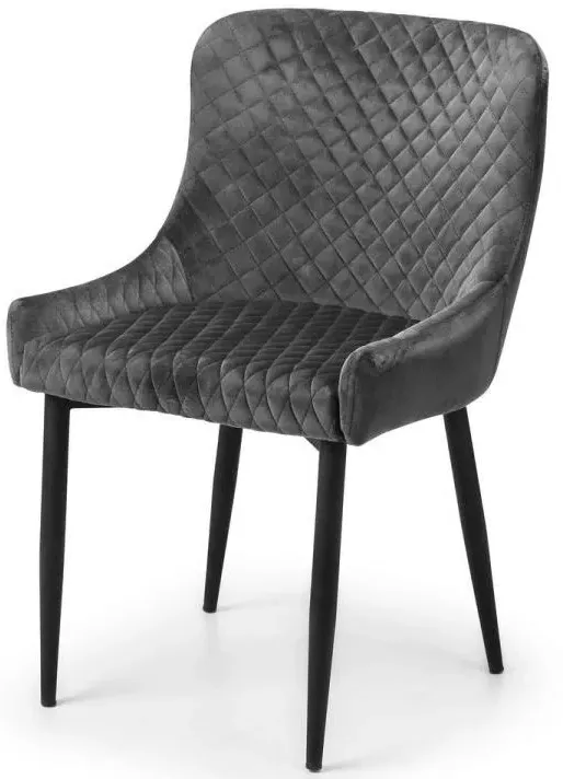 Luxe Dining Chair Set of 2 - Grey, Velvet