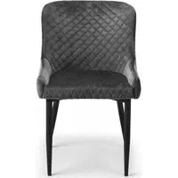 Luxe Dining Chair Set of 2 - Grey, Velvet